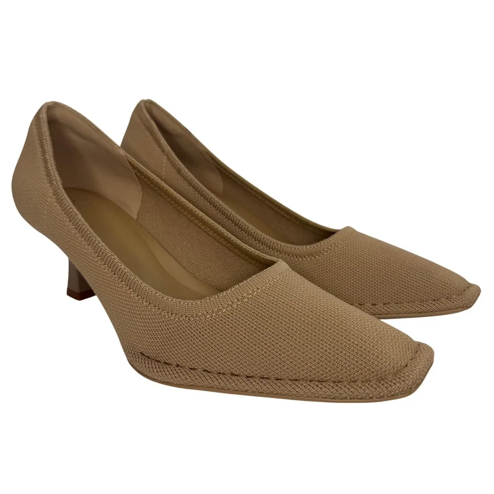 Cosy Island RefinEdge Square Toe Heels Pumps Size 11 Apricot Tan‎ Classic Classy - Picture 2 of 9